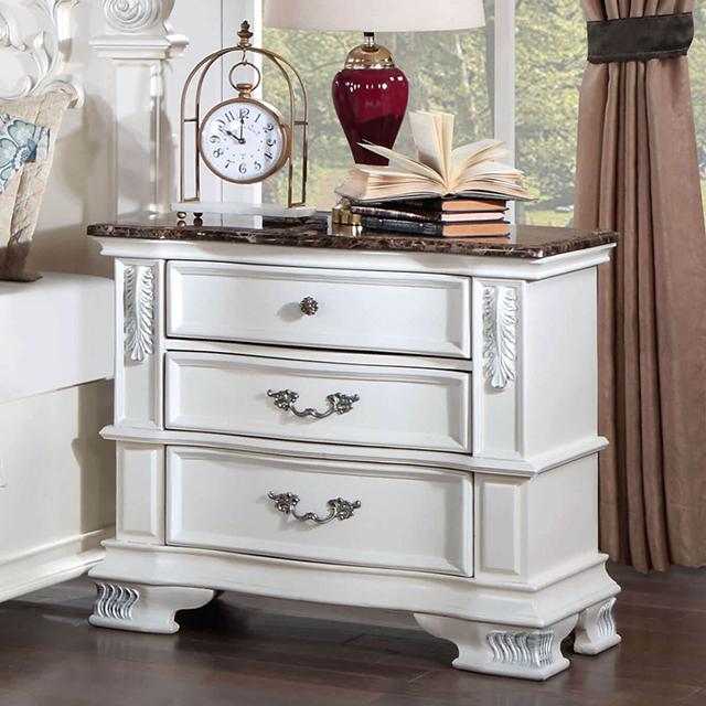 ESPARANZA Night Stand, Pearl White - Furniture 4 Less Outlet (Salinas,CA)