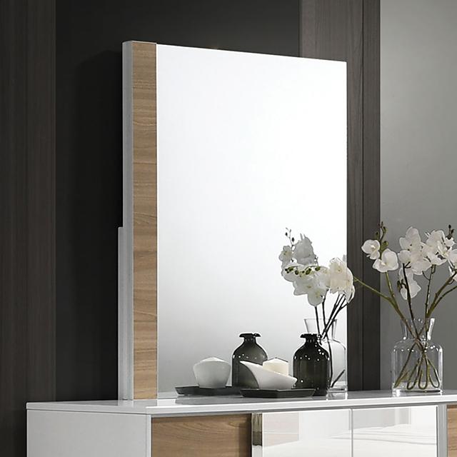 ERLANGEN Mirror, White/Natural - Furniture 4 Less Outlet (Salinas,CA)