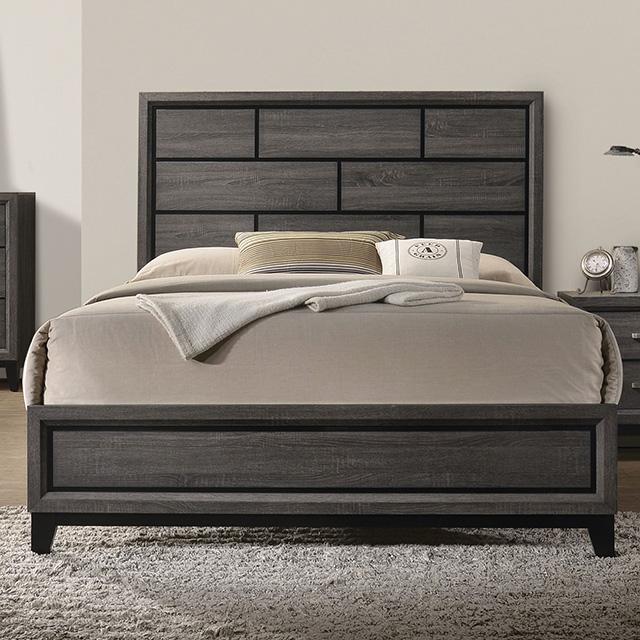 Errico Bed Grey & White - Furniture 4 Less Outlet (Salinas,CA)