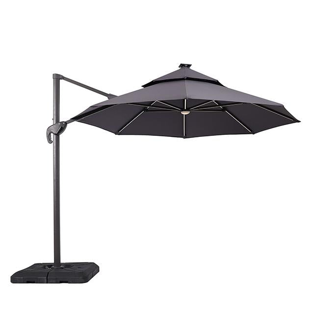 Fera 10 Ft Round Umbrella w/ LED Bulb + 37" Large Base - Furniture 4 Less Outlet (Salinas,CA)