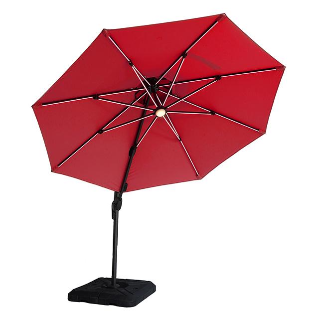 Fera 10 Ft Round Umbrella w/ LED Bulb + 37" Large Base - Furniture 4 Less Outlet (Salinas,CA)