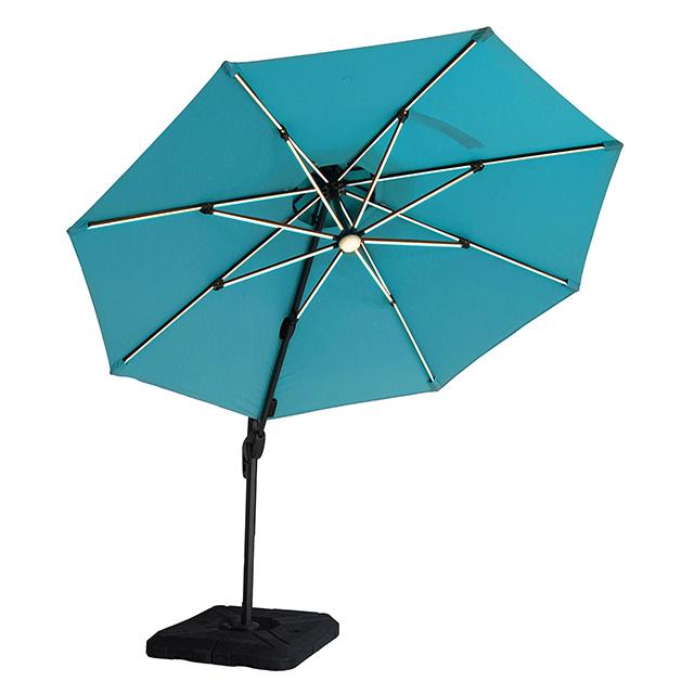 Fera 10 Ft Round Umbrella w/ LED Bulb + 37" Large Base - Furniture 4 Less Outlet (Salinas,CA)