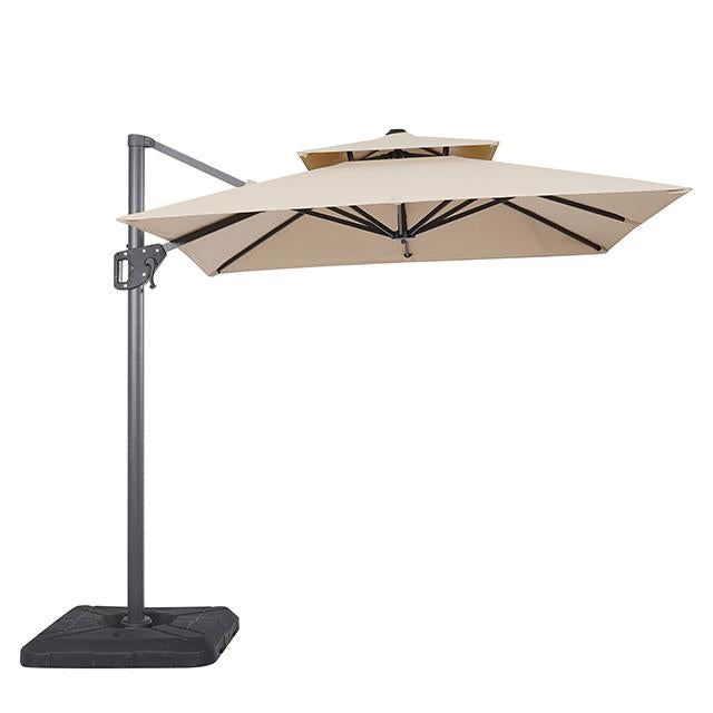 Fida 8 Ft Square Umbrella w/ Double Top + 37" Large Base - Furniture 4 Less Outlet (Salinas,CA)