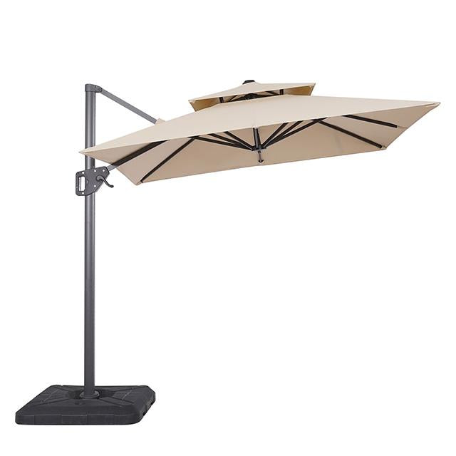 Fida 8 Ft Square Umbrella w/ Double Top + 37" Large Base - Furniture 4 Less Outlet (Salinas,CA)