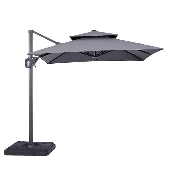 Fida 8 Ft Square Umbrella w/ Double Top + 37" Large Base - Furniture 4 Less Outlet (Salinas,CA)