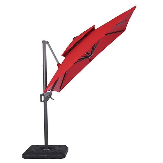 Fida 8 Ft Square Umbrella w/ Double Top + 37" Large Base - Furniture 4 Less Outlet (Salinas,CA)
