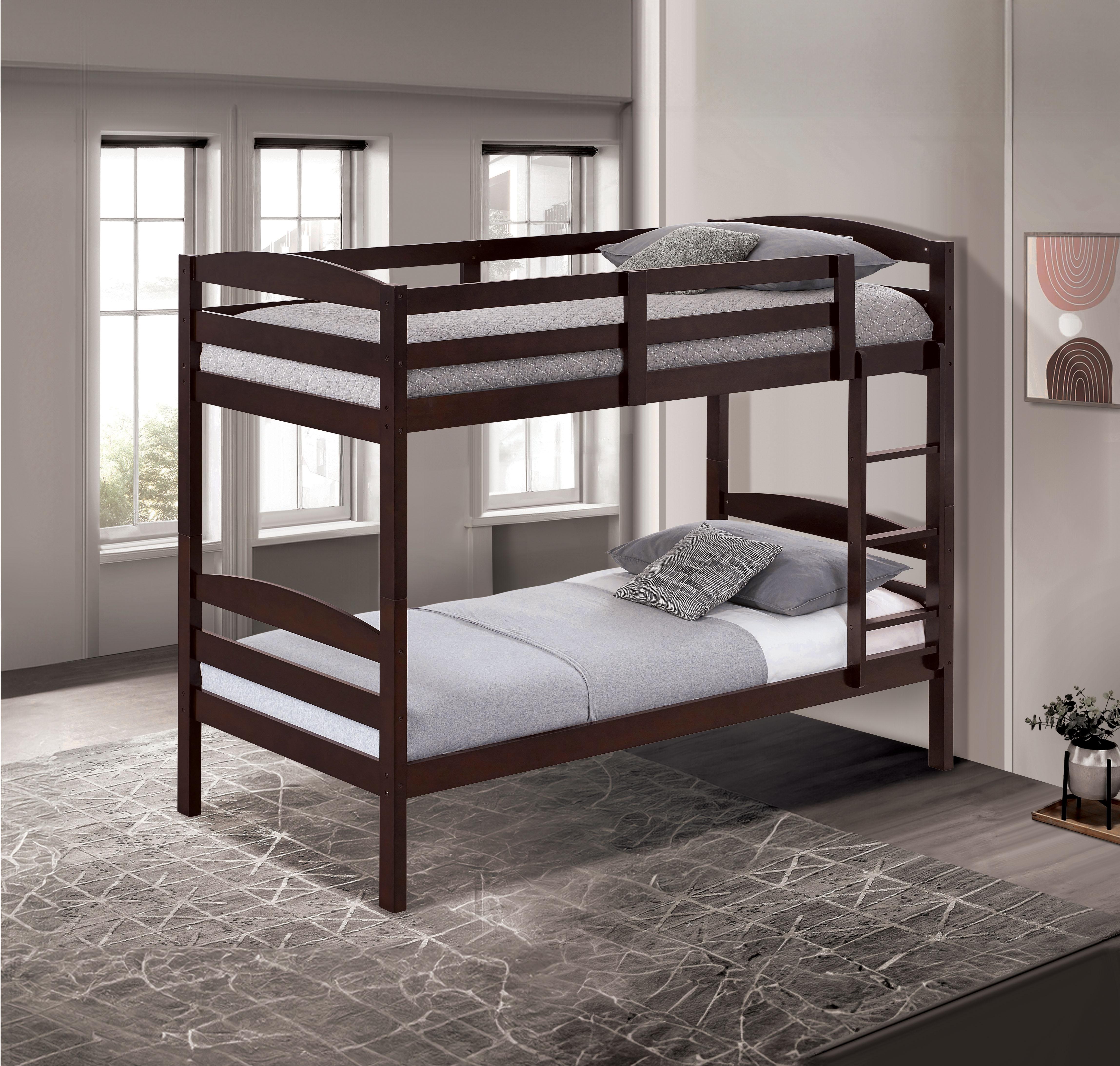 Finsbury Twin Twin Bunk Bed Espresso, Grey & White - Furniture 4 Less Outlet (Salinas,CA)