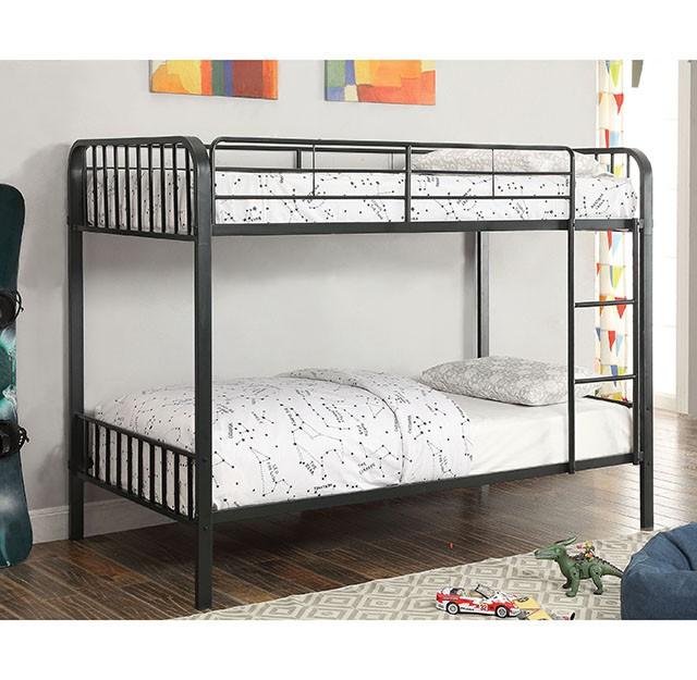 CLEMENT Black Metal Twin/Twin Bunk Bed - Furniture 4 Less Outlet (Salinas,CA)