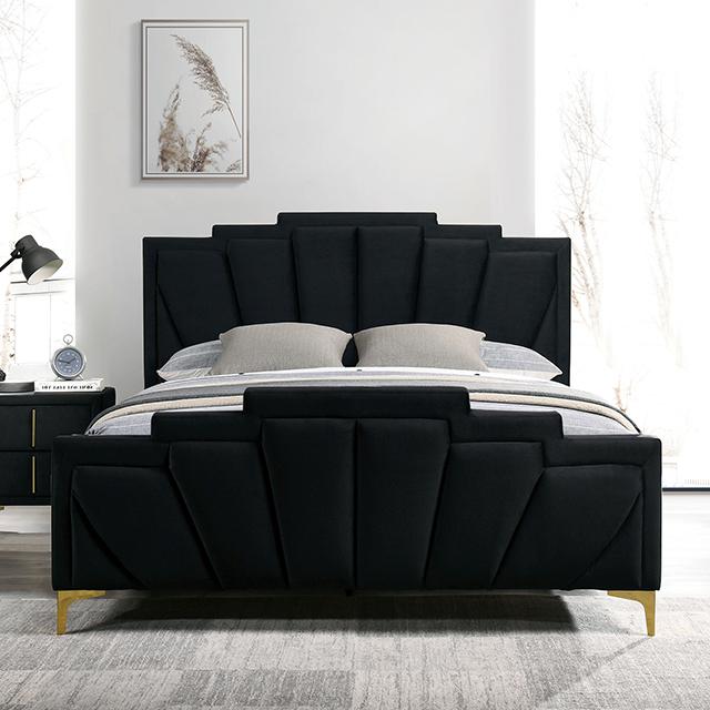FLORIZEL Cal.King, E.King & Queen Bed, Black & Red - Furniture 4 Less Outlet (Salinas,CA)