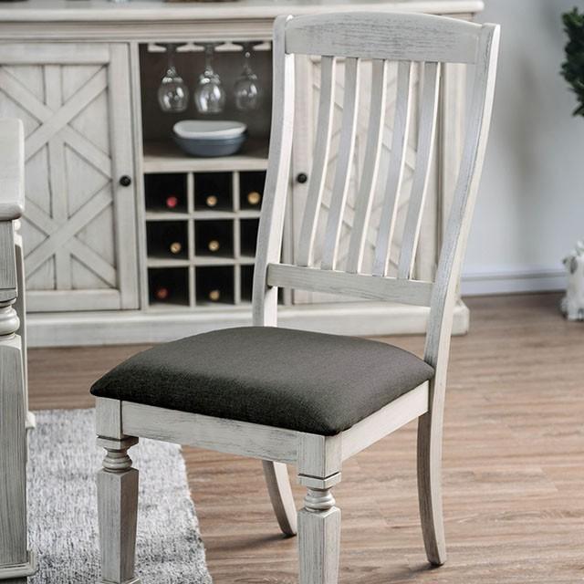 Georgia Antique White/Gray Side Chair (2/CTN) - Furniture 4 Less Outlet (Salinas,CA)