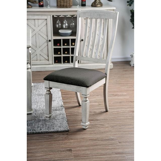 Georgia Antique White/Gray Side Chair (2/CTN) - Furniture 4 Less Outlet (Salinas,CA)