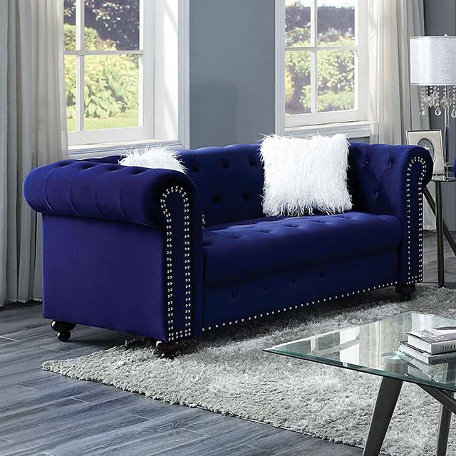 GIACOMO Loveseat, Blue - Furniture 4 Less Outlet (Salinas,CA)