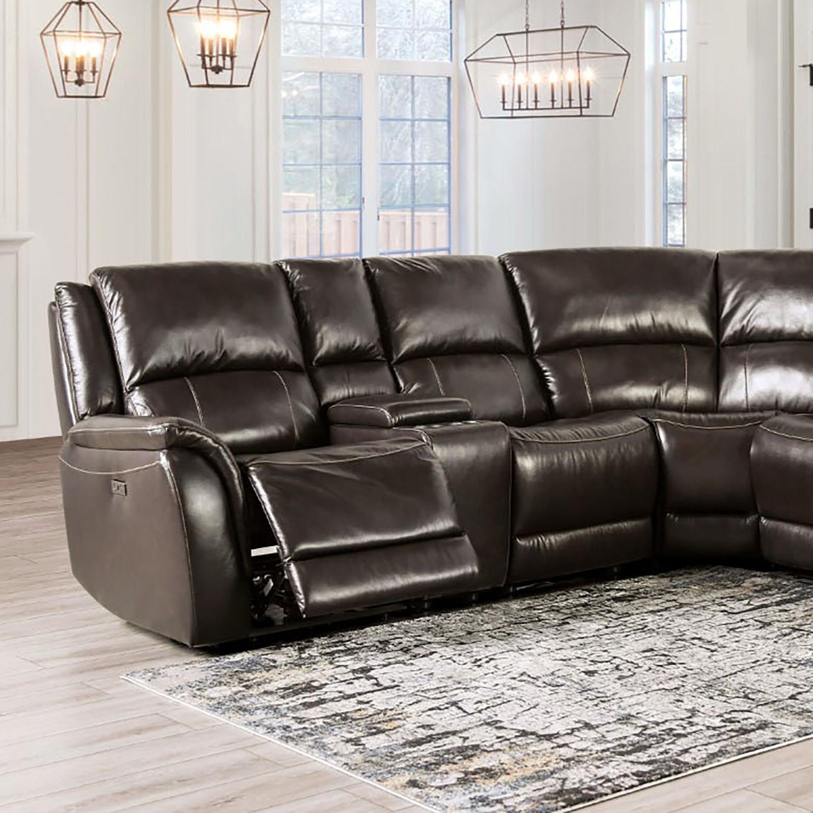 GORGIUS Power Sectional, Espresso - Furniture 4 Less Outlet (Salinas,CA)