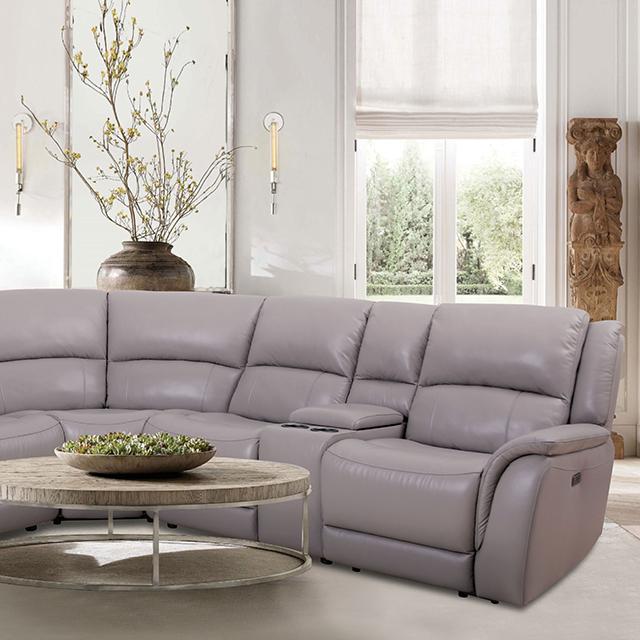 GORGIUS Power Sectional, Light Gray - Furniture 4 Less Outlet (Salinas,CA)