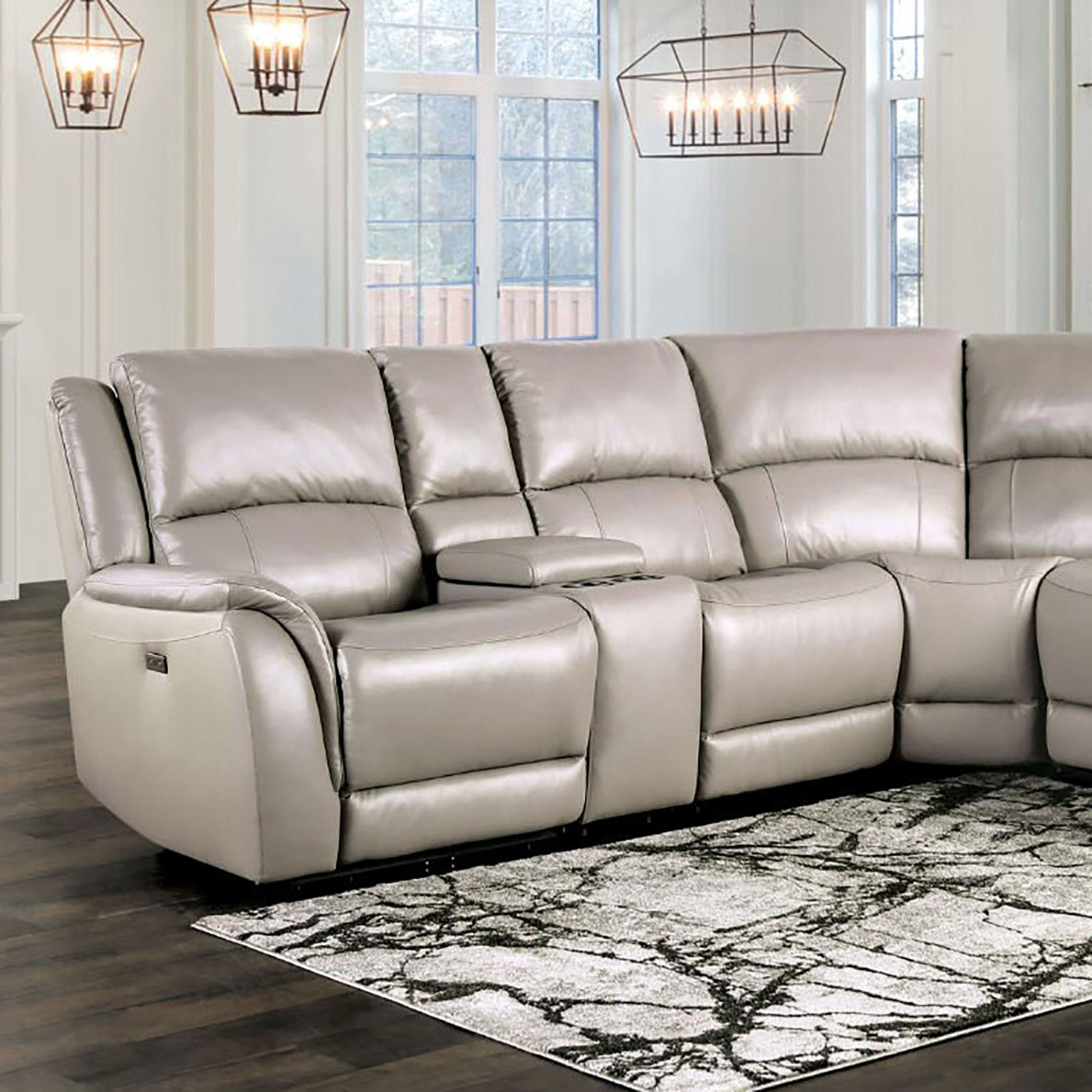 GORGIUS Power Sectional, Light Gray - Furniture 4 Less Outlet (Salinas,CA)
