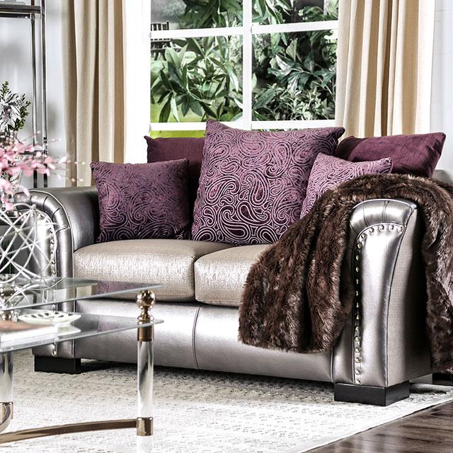 Benigno Love Seat Silver & Gray - Furniture 4 Less Outlet (Salinas,CA)