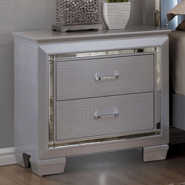 BELLANOVA Silver Night Stand - Furniture 4 Less Outlet (Salinas,CA)