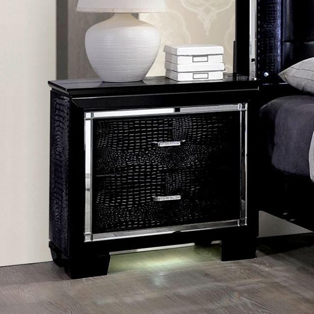 BELLANOVA Black Night Stand - Furniture 4 Less Outlet (Salinas,CA)