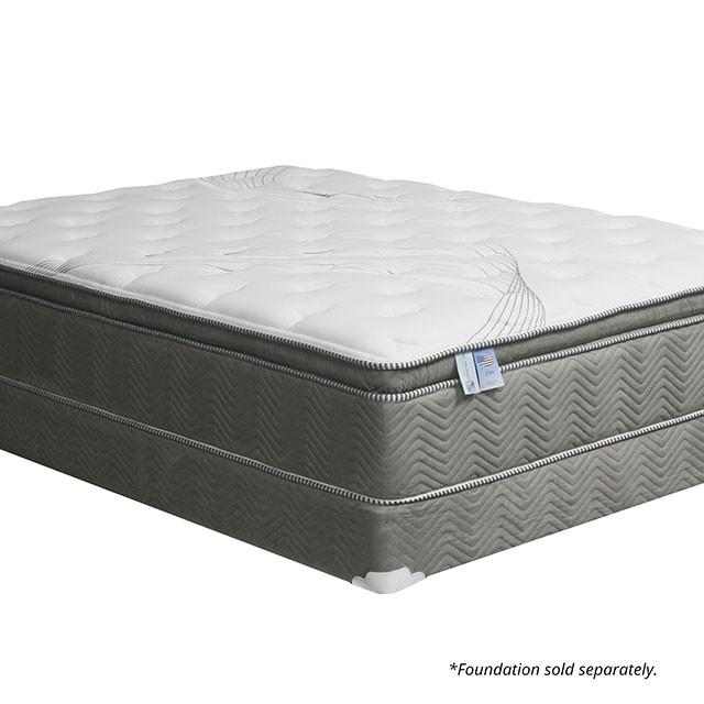 STORMIN White/Gray 13" Euro Pillow Top Mattress, E.King - Furniture 4 Less Outlet (Salinas,CA)