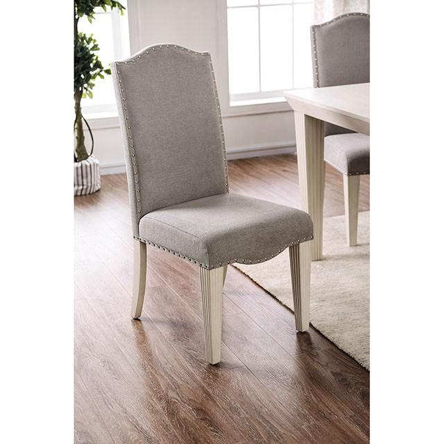 Daniella Gray/Antique White Side Chair (2/CTN) - Furniture 4 Less Outlet (Salinas,CA)