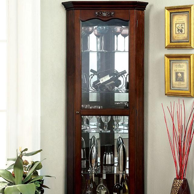 ORTLEY Walnut Curio - Furniture 4 Less Outlet (Salinas,CA)