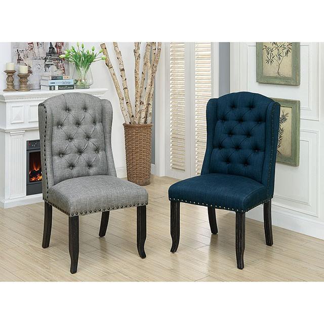 SANIA Antique Black Wingback Chair (2/CTN) - Furniture 4 Less Outlet (Salinas,CA)