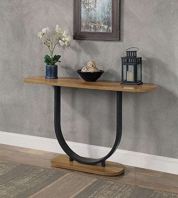 OLBIA Sofa Table, Rustic Oak/Sand Black - Furniture 4 Less Outlet (Salinas,CA)