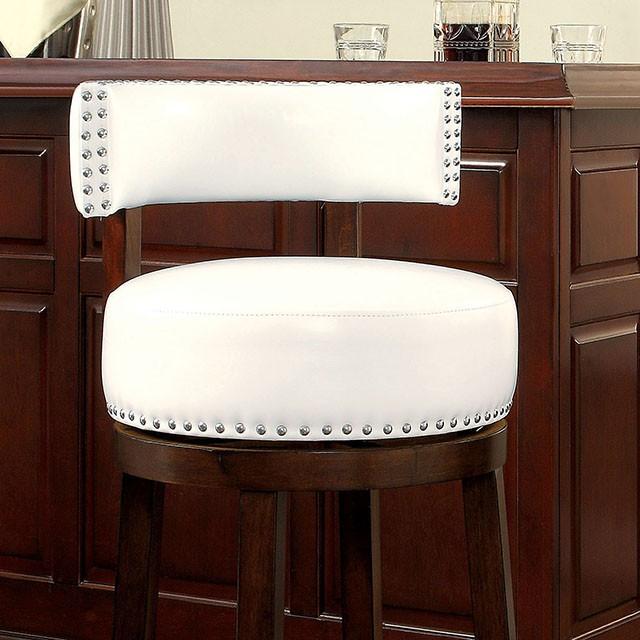 SHIRLEY Dark Oak/White 24" Bar Stool - Furniture 4 Less Outlet (Salinas,CA)