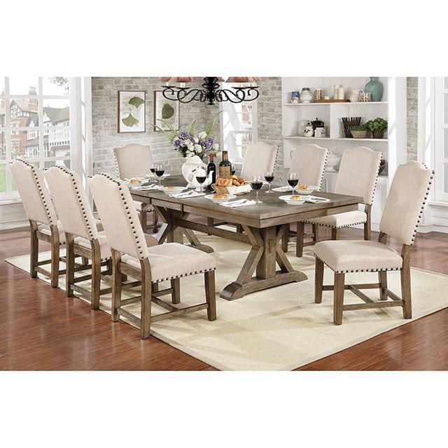Julia Light Oak/Ivory Side Chair (2/CTN) - Furniture 4 Less Outlet (Salinas,CA)
