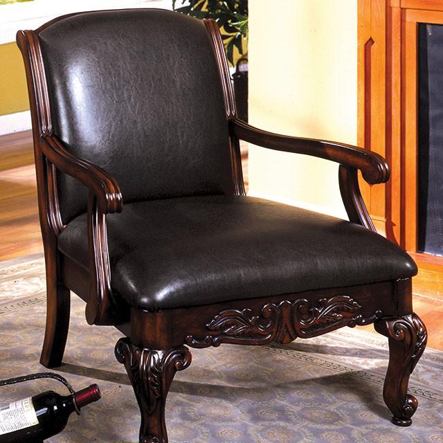 Sheffield Antique Dark Cherry Accent Chair - Furniture 4 Less Outlet (Salinas,CA)