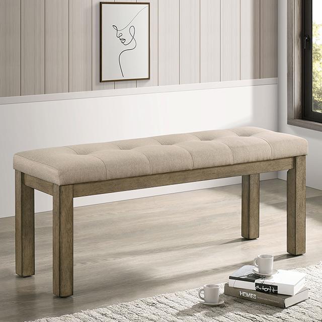 TEMPLEMORE Bench, Light Brown/Beige - Furniture 4 Less Outlet (Salinas,CA)