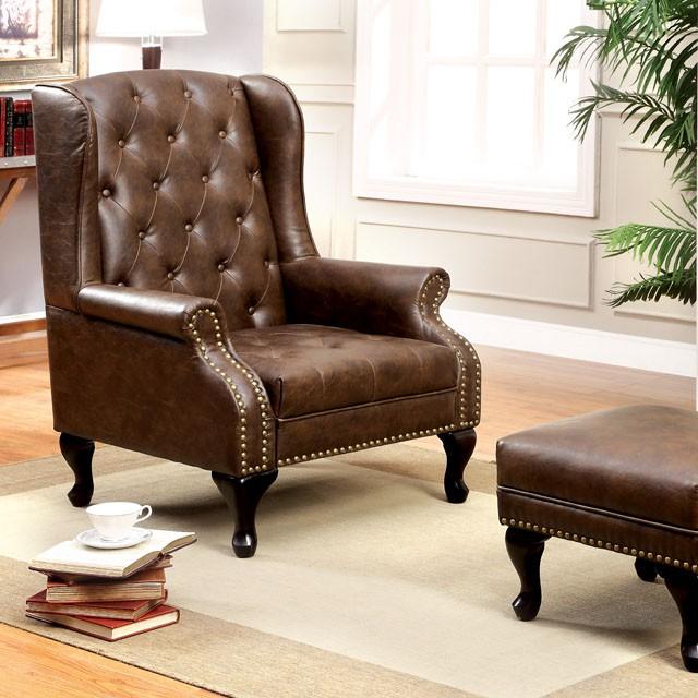 VAUGH Rustic Brown Accent Chair - Furniture 4 Less Outlet (Salinas,CA)