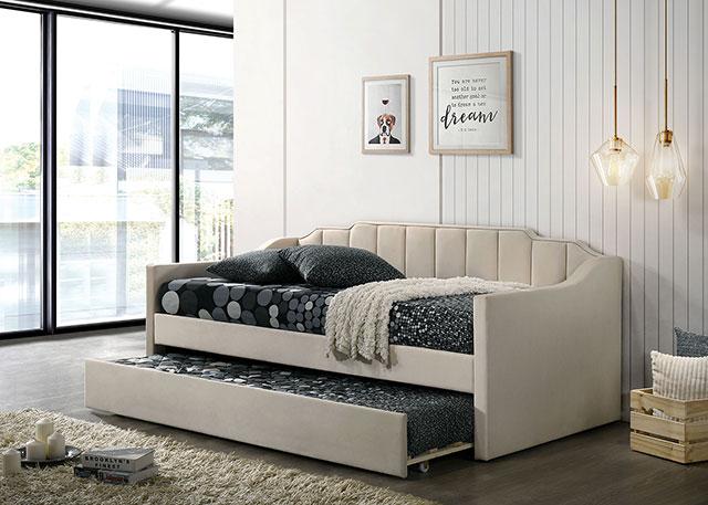 KOSMO Twin Daybed, Beige - Furniture 4 Less Outlet (Salinas,CA)