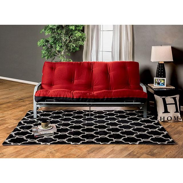 KNOX Red 8" Red/Black Futon Mattress w/ Inner Spring - Furniture 4 Less Outlet (Salinas,CA)