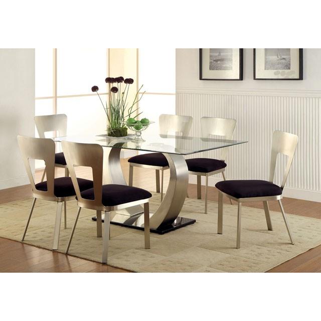 NOVA Silver/Black Side Chair (2/CTN) - Furniture 4 Less Outlet (Salinas,CA)