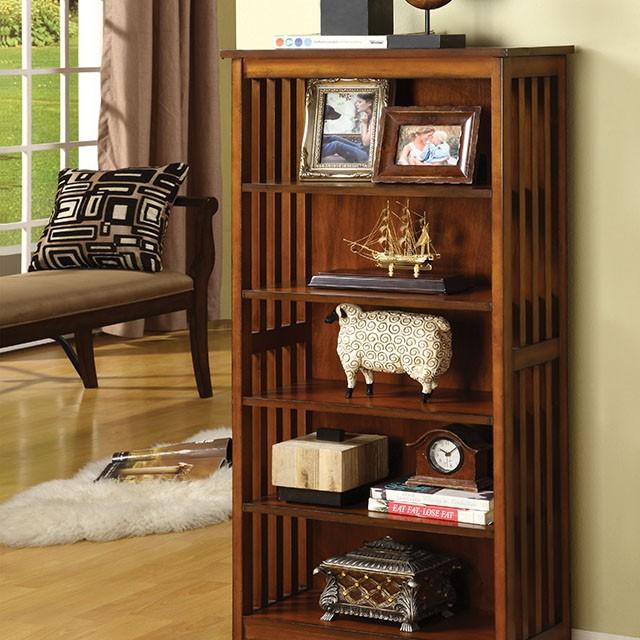 Valencia I Antique Oak Media Shelf - Furniture 4 Less Outlet (Salinas,CA)