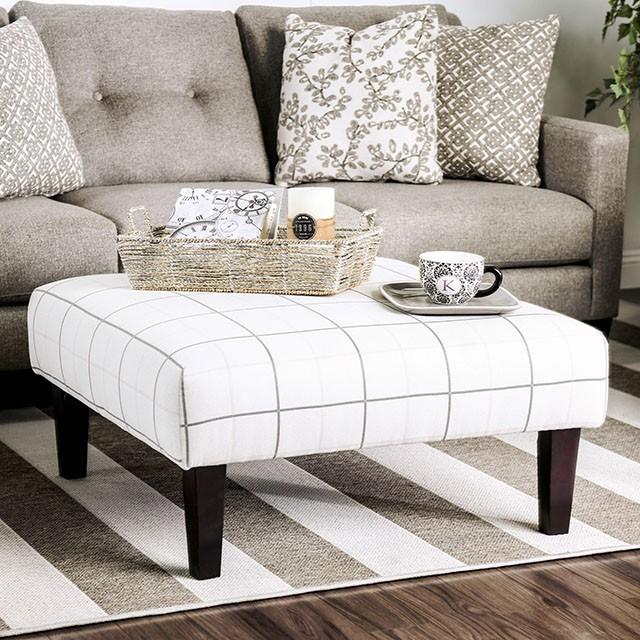 Dorset Ivory/Pattern Ottoman - Furniture 4 Less Outlet (Salinas,CA)