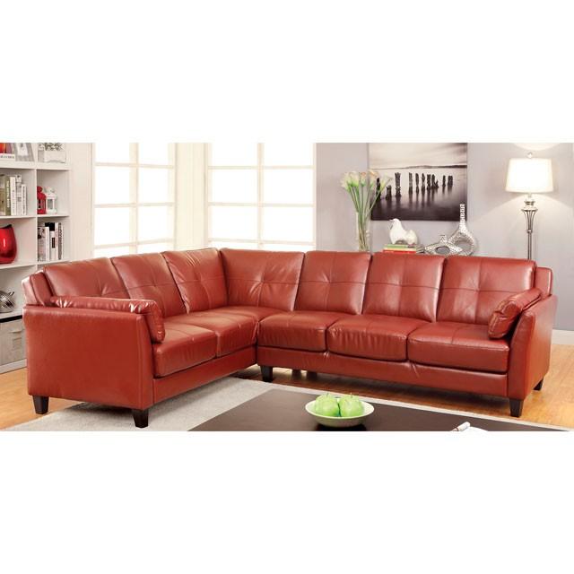 PEEVER Mahogany Red Sectional, Mahogany Red (K/D) - Furniture 4 Less Outlet (Salinas,CA)