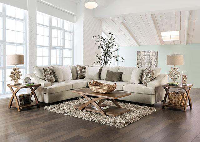 MORNINGTON Sectional, Ivory/Brown - Furniture 4 Less Outlet (Salinas,CA)