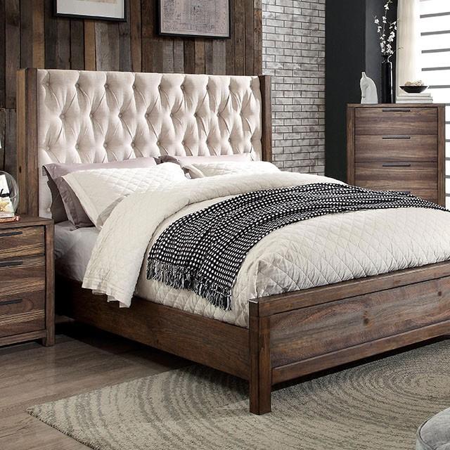 Hutchinson Rustic Natural Tone/Beige Cal.King Bed - Furniture 4 Less Outlet (Salinas,CA)