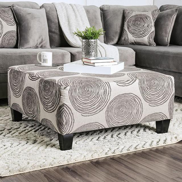 Bonaventura Gray/Pattern Ottoman - Furniture 4 Less Outlet (Salinas,CA)
