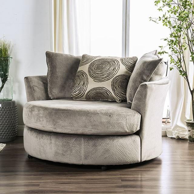Bonaventura Gray/Pattern Swivel Chair - Furniture 4 Less Outlet (Salinas,CA)