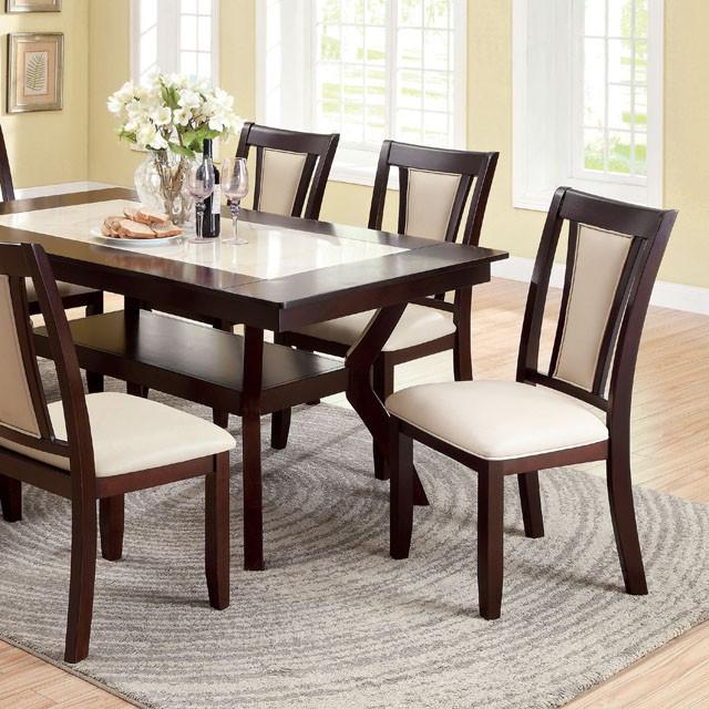 BRENT Dark Cherry/Ivory Dining Table - Furniture 4 Less Outlet (Salinas,CA)
