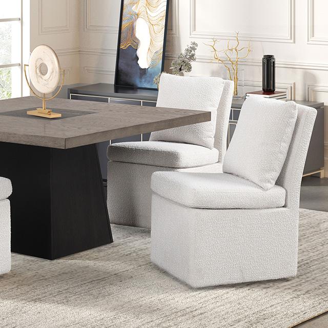 Broager 5 Pc Dining Table Set (White Swivel Chairs) - Furniture 4 Less Outlet (Salinas,CA)