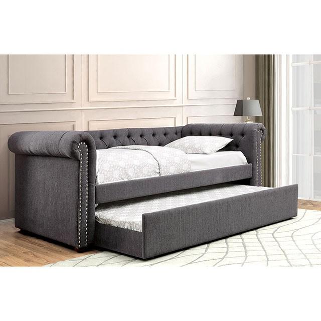 LEANNA Gray Daybed w/ Trundle, Gray - Furniture 4 Less Outlet (Salinas,CA)
