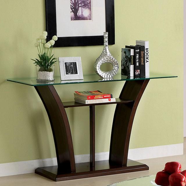 MANHATTAN IV Dark Cherry Sofa Table, Brown Cherry - Furniture 4 Less Outlet (Salinas,CA)