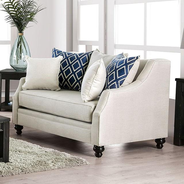Nefyn Ivory Love Seat - Furniture 4 Less Outlet (Salinas,CA)