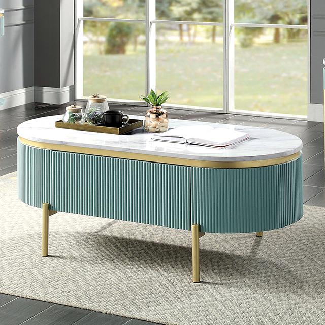 KOBLENZ Coffee Table, Light Teal - Furniture 4 Less Outlet (Salinas,CA)