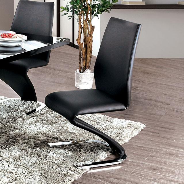 Midvale Black/Chrome Side Chair (2/CTN) - Furniture 4 Less Outlet (Salinas,CA)