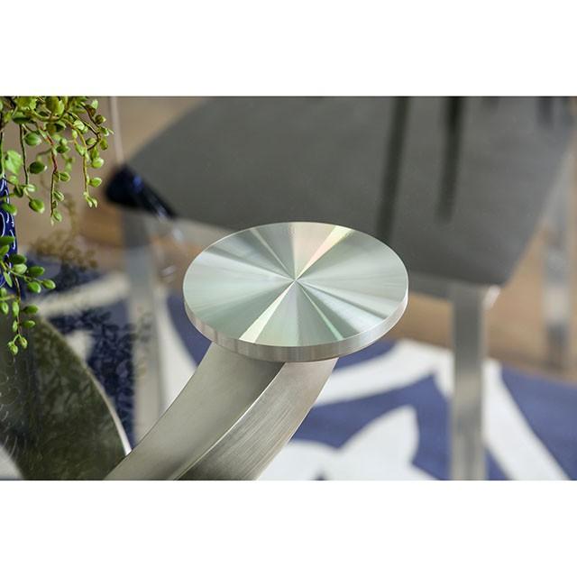 ROXO Silver/Black Round Dining Table - Furniture 4 Less Outlet (Salinas,CA)